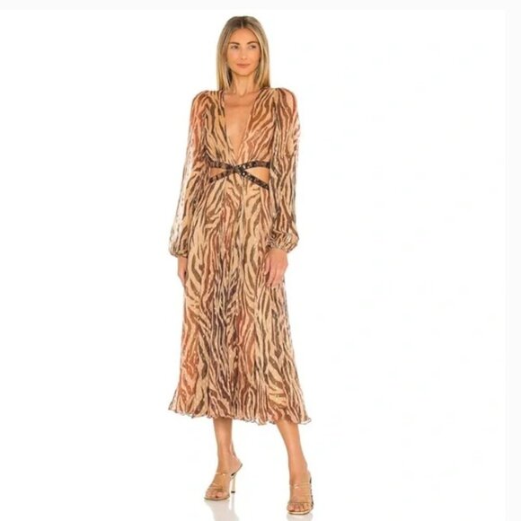Rococo Sand Aine Midi Dress Camel Size XS - Picture 1 of 16